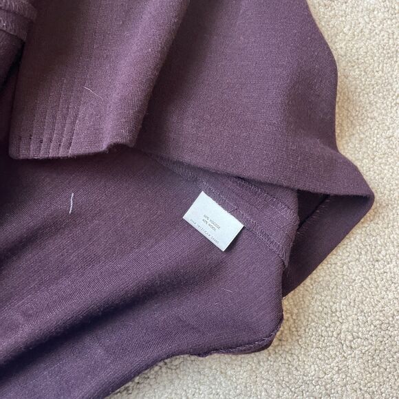 Eileen Fisher Cardigan Womens Small Open Front Wool Blend Duster Burgundy Purple - Picture 6 of 8